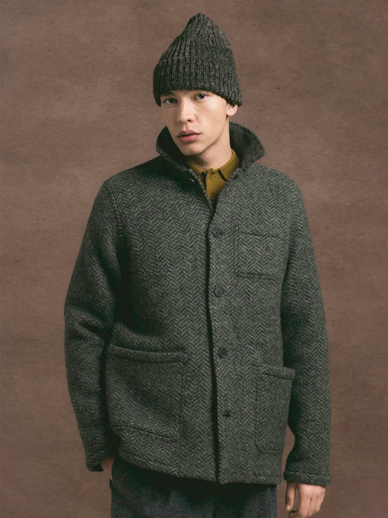 Ormiston Jacket- Moss Wool Herringbone Kestin Jackets