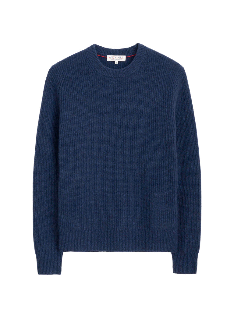Jordan Sweater- Heather Navy Cashmere Alex Mill Sweaters