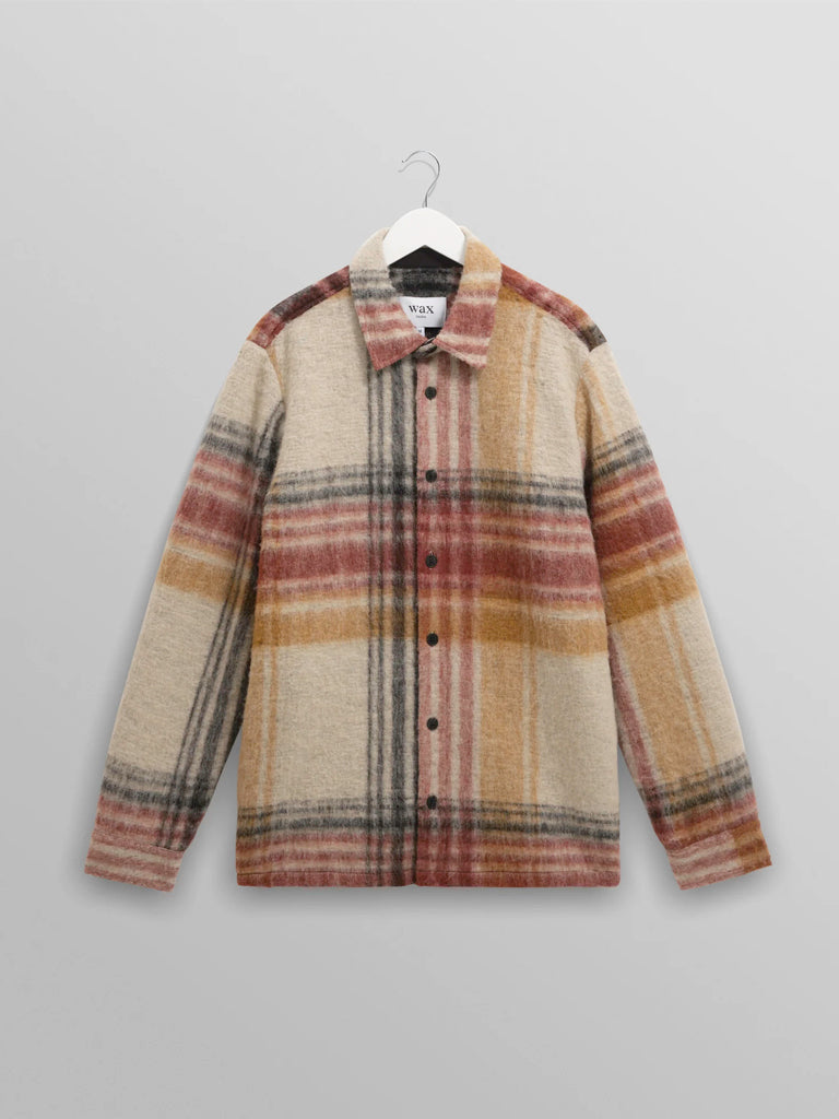Nolan Overshirt- Natural And Multicolour Check Wax London Jackets