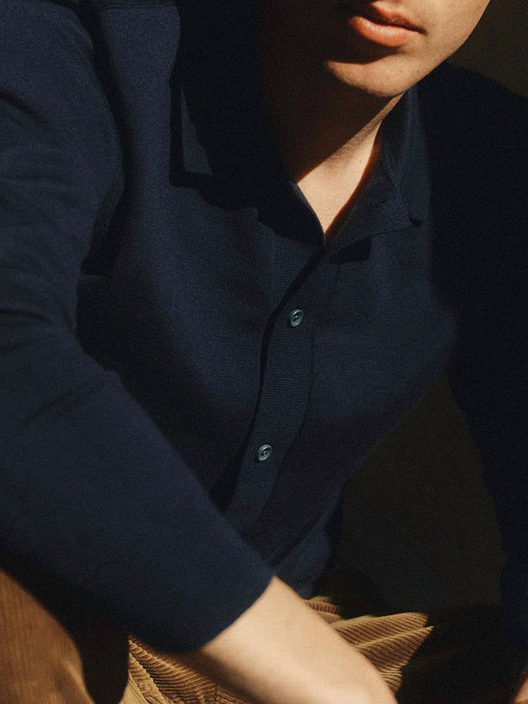 Nichols Polo- Nocturne Cotton Cashmere Taylor Stitch Sweaters