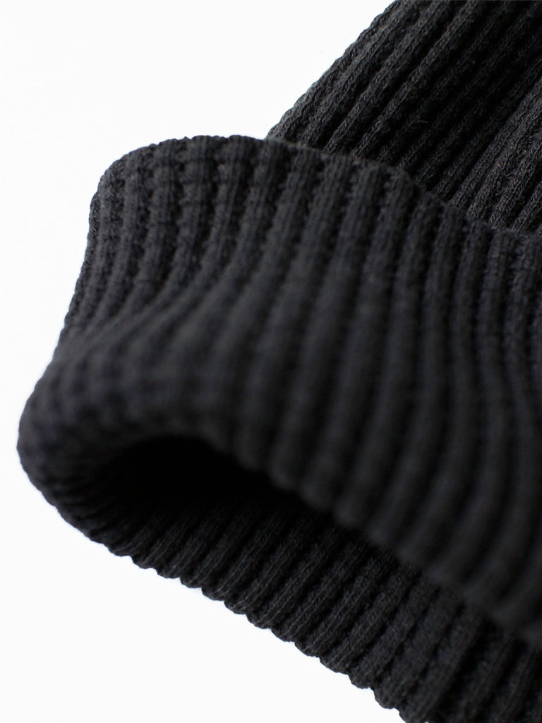Waffle Knit Cap- Black Jackman Hats