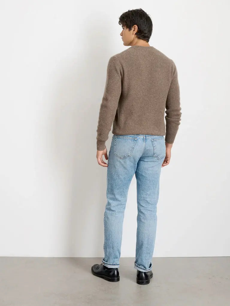 Jordan Sweater- Heather Walnut Cashmere Alex Mill Sweaters
