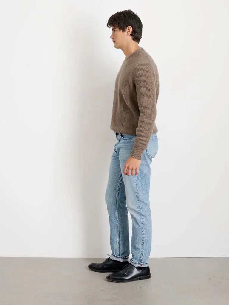 Jordan Sweater- Heather Walnut Cashmere Alex Mill Sweaters