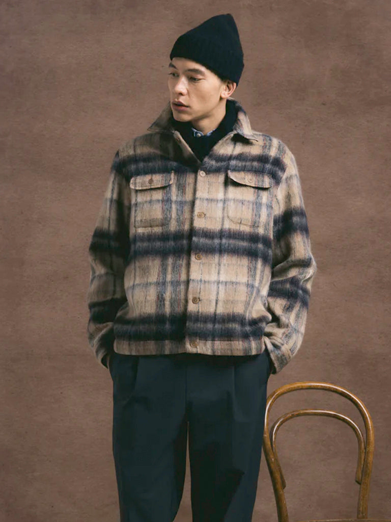 Brushed Lambswool Balloch Beanie- Navy Kestins Hats