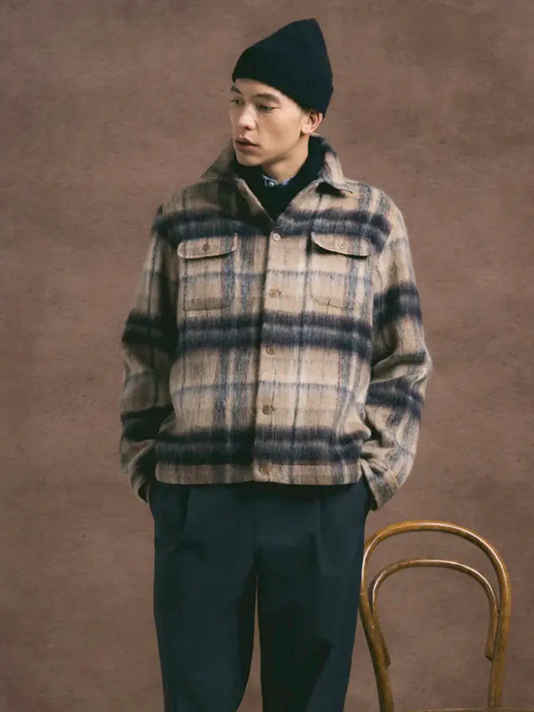 Brushed Lambswool Balloch Beanie- Navy Kestins Hats