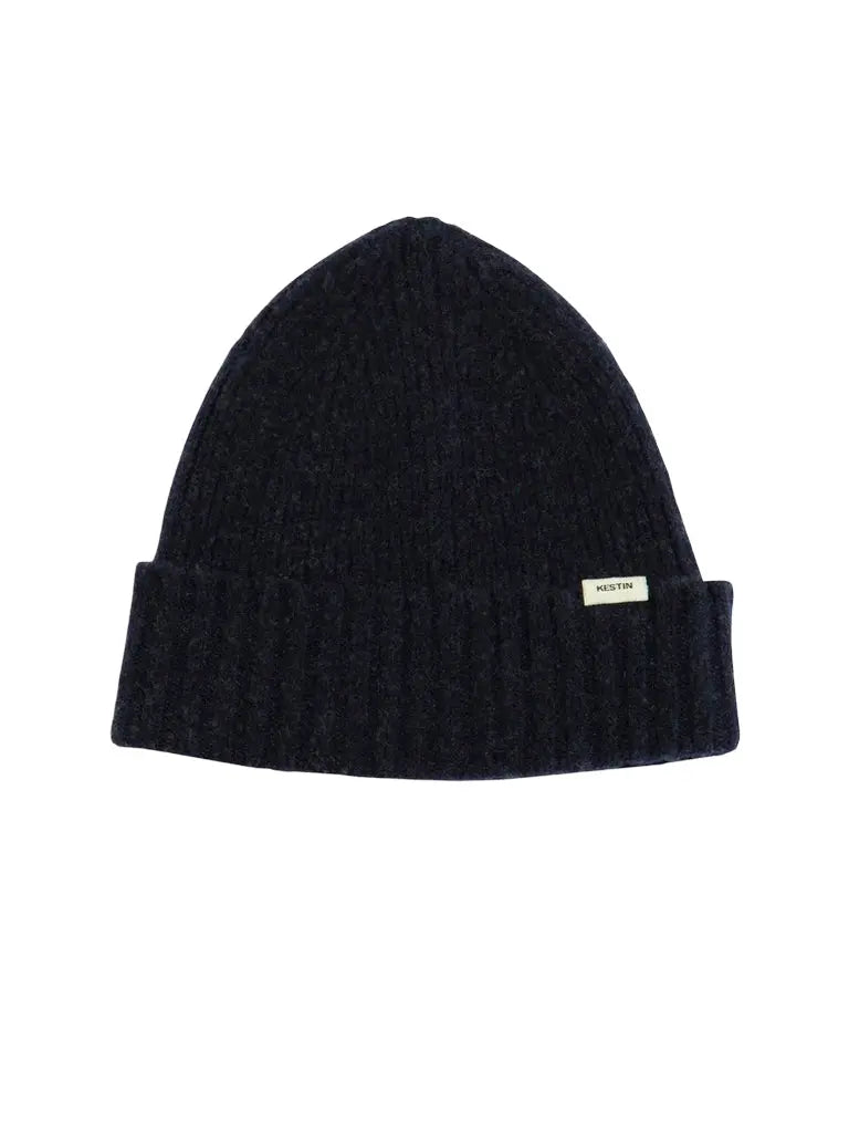 Brushed Lambswool Balloch Beanie- Navy Kestins Hats