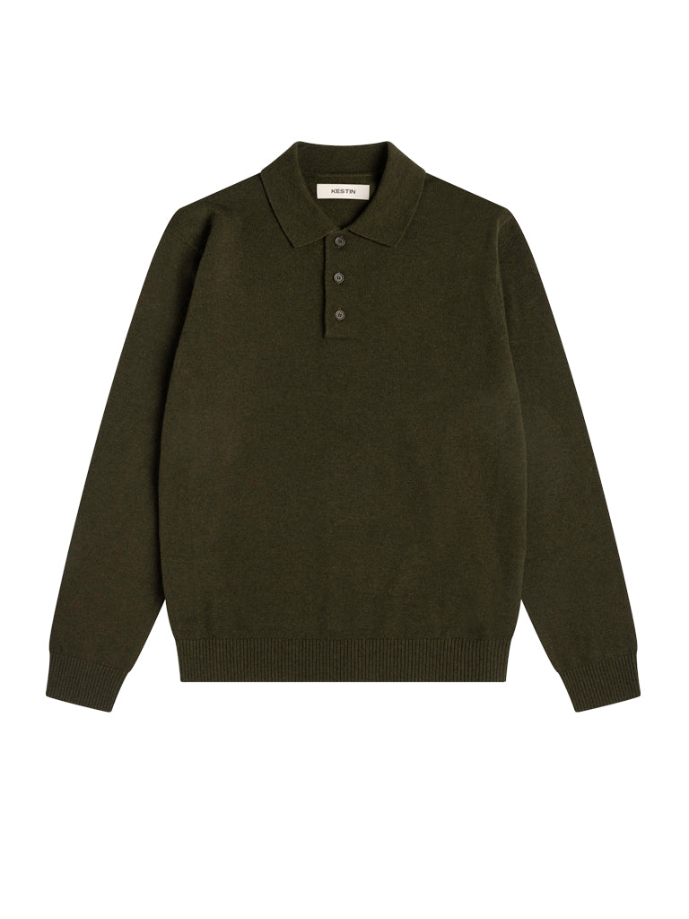 Mull Polo- Dark Olive Kestin Sweaters