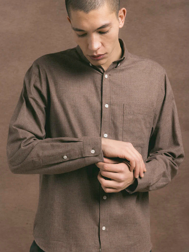 Raeburn Button Down- Taupe Houndstooth Kestin Shirts