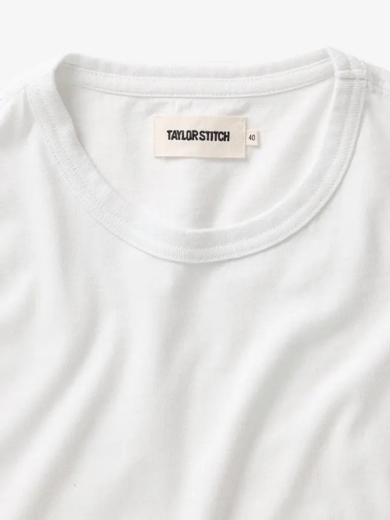 Organic Cotton Tee- White Taylor Stitch Tee Shirts