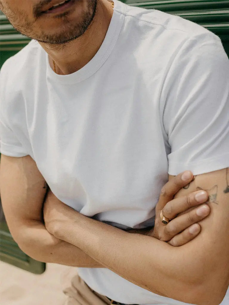 Organic Cotton Tee- White Taylor Stitch Tee Shirts