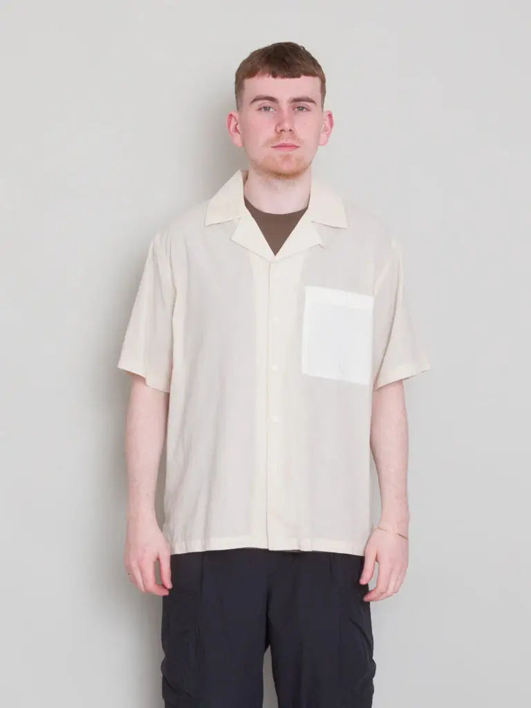 2 Tone Soft Collar Shirt- Chalk - Eames NW