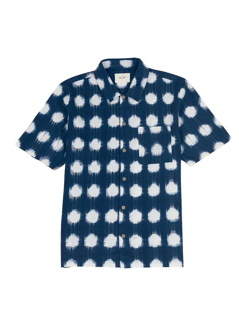 Gabe Shirt- Indigo Ikat Folk