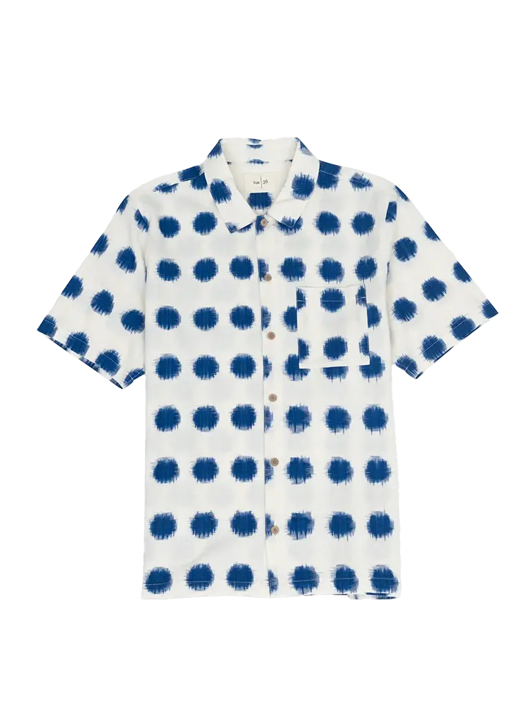 Gabe Shirt- Ecru Ikat Folk