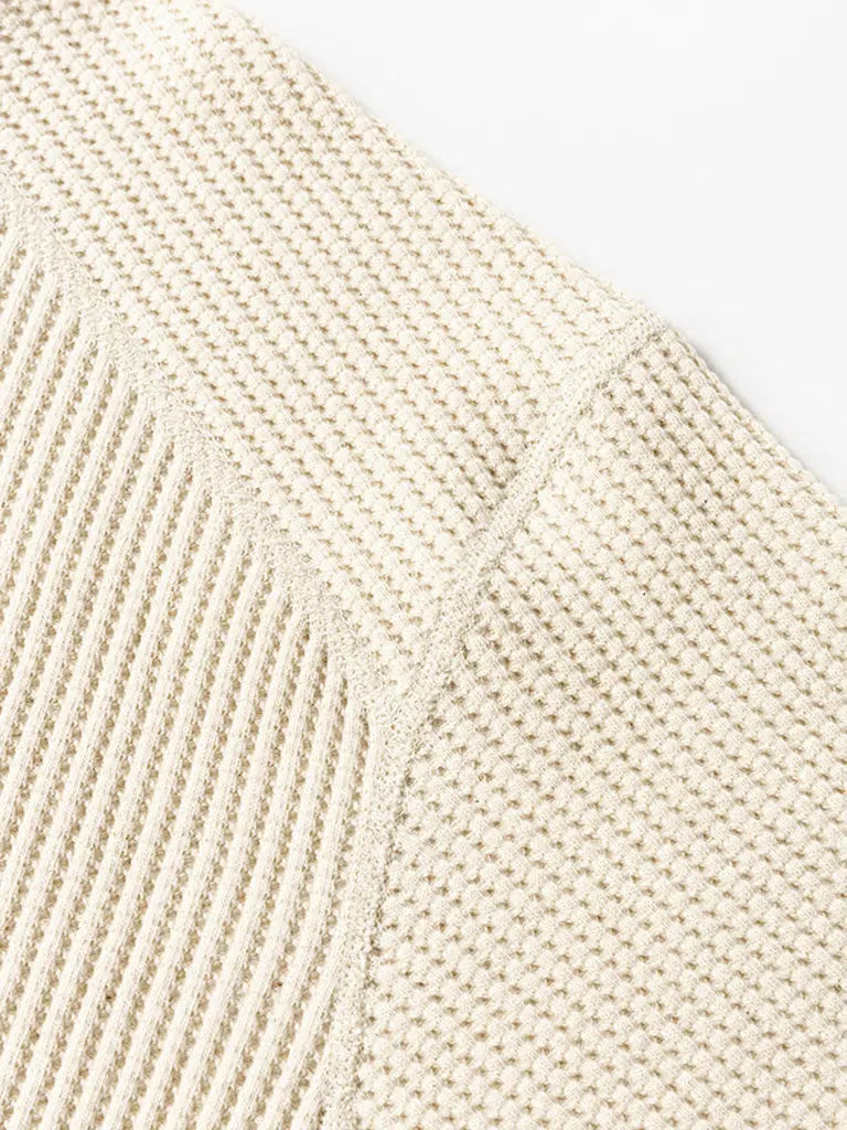 Waffle Midneck- Ecru Jackman Sweaters