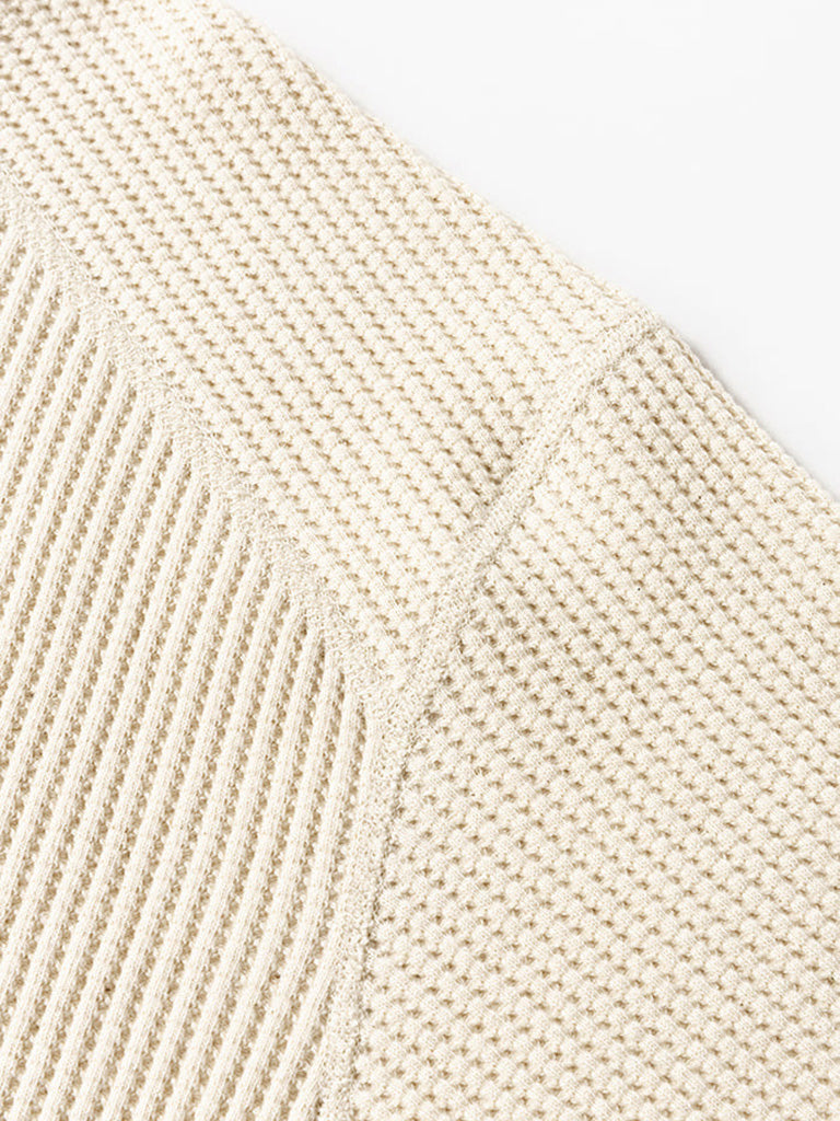 Waffle Midneck- Ecru Jackman Sweaters