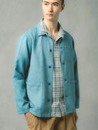 Ormiston Jacket- Denim Blue Linen Waffle Kestin