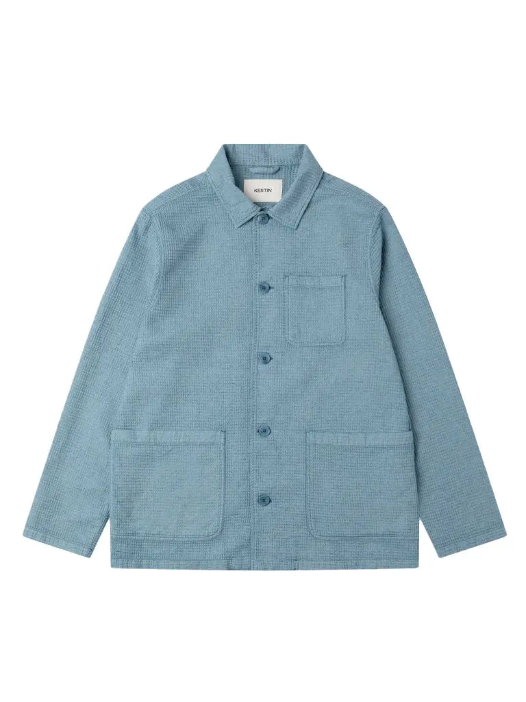 Ormiston Jacket- Denim Blue Linen Waffle Kestin