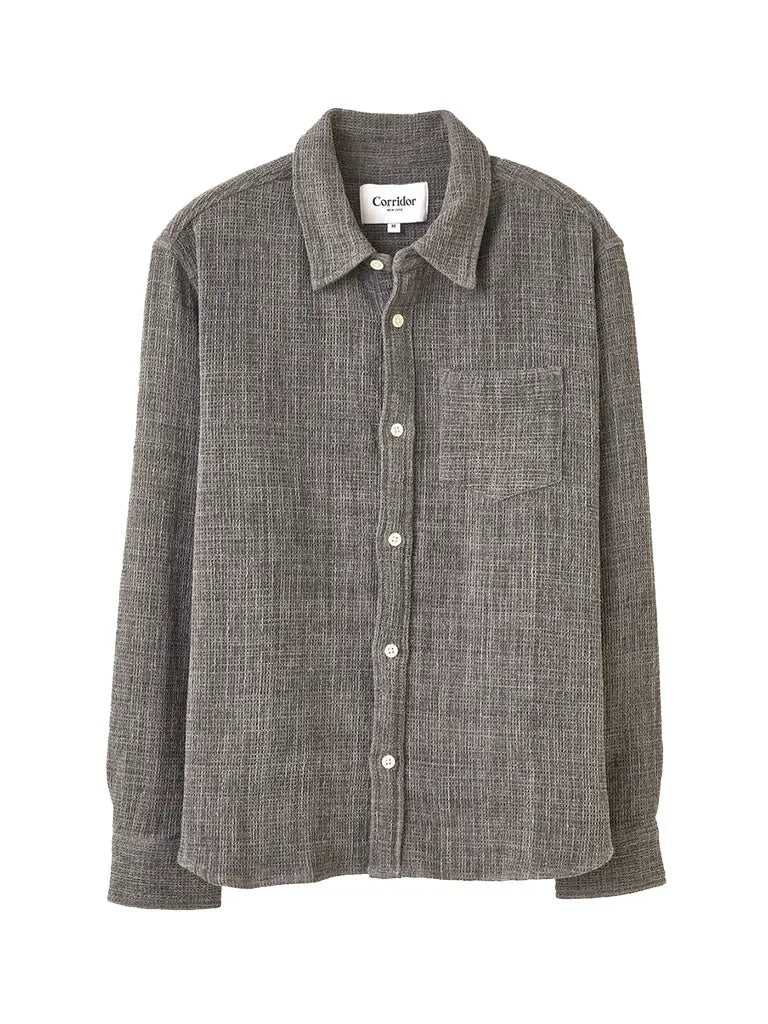 Pigment Dyed Waffle Shirt- Grey Corridor Shirts