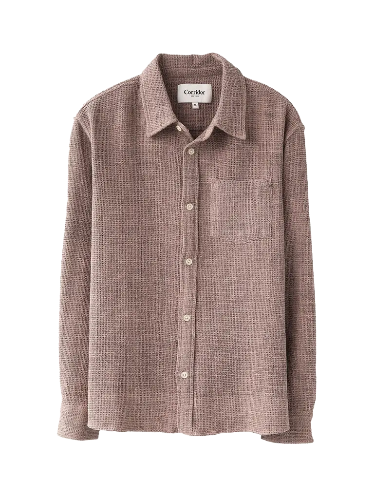 Pigment Dyed Waffle Shirt- Purple Corridor Shirts