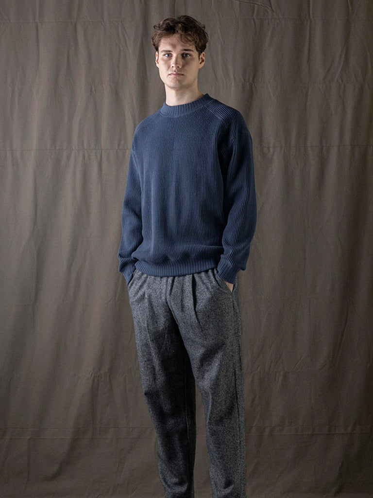 Waffle Midneck- Retro Navy Jackman Sweaters