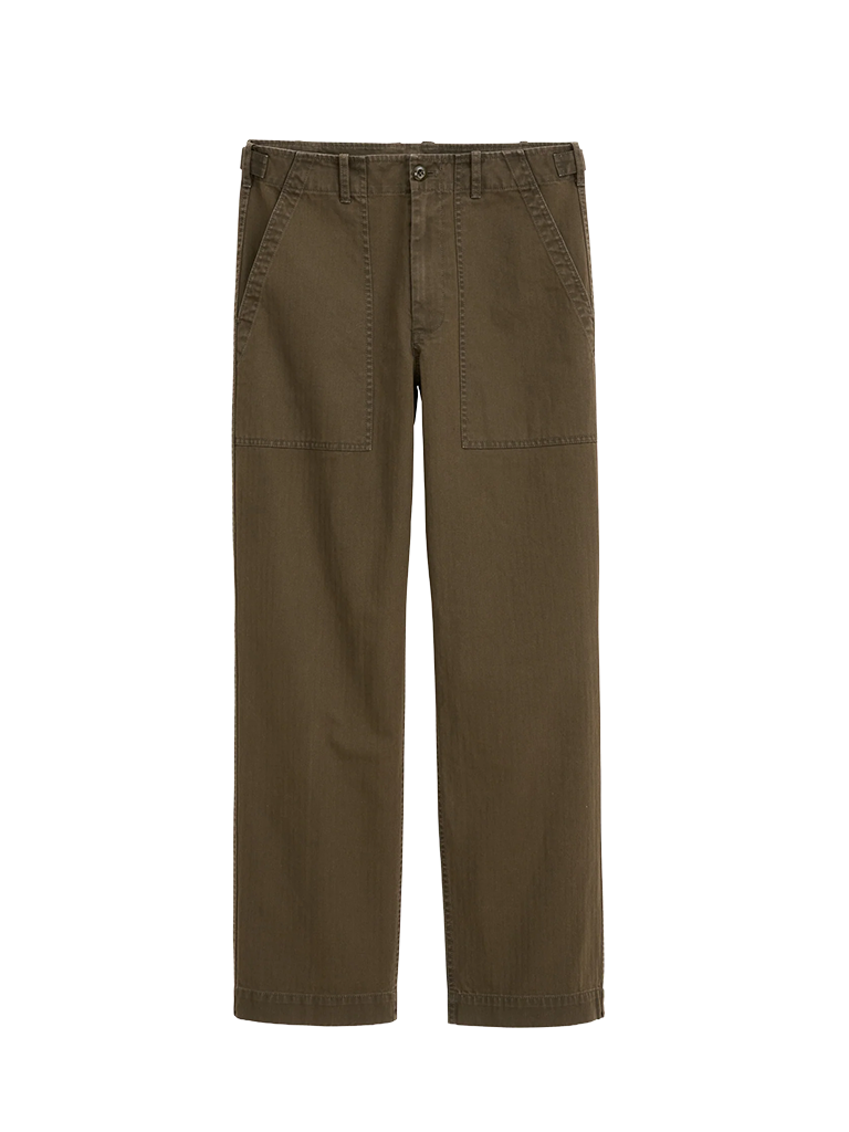 Field Pant- Deep Moss Herringbone Alex Mill Pants