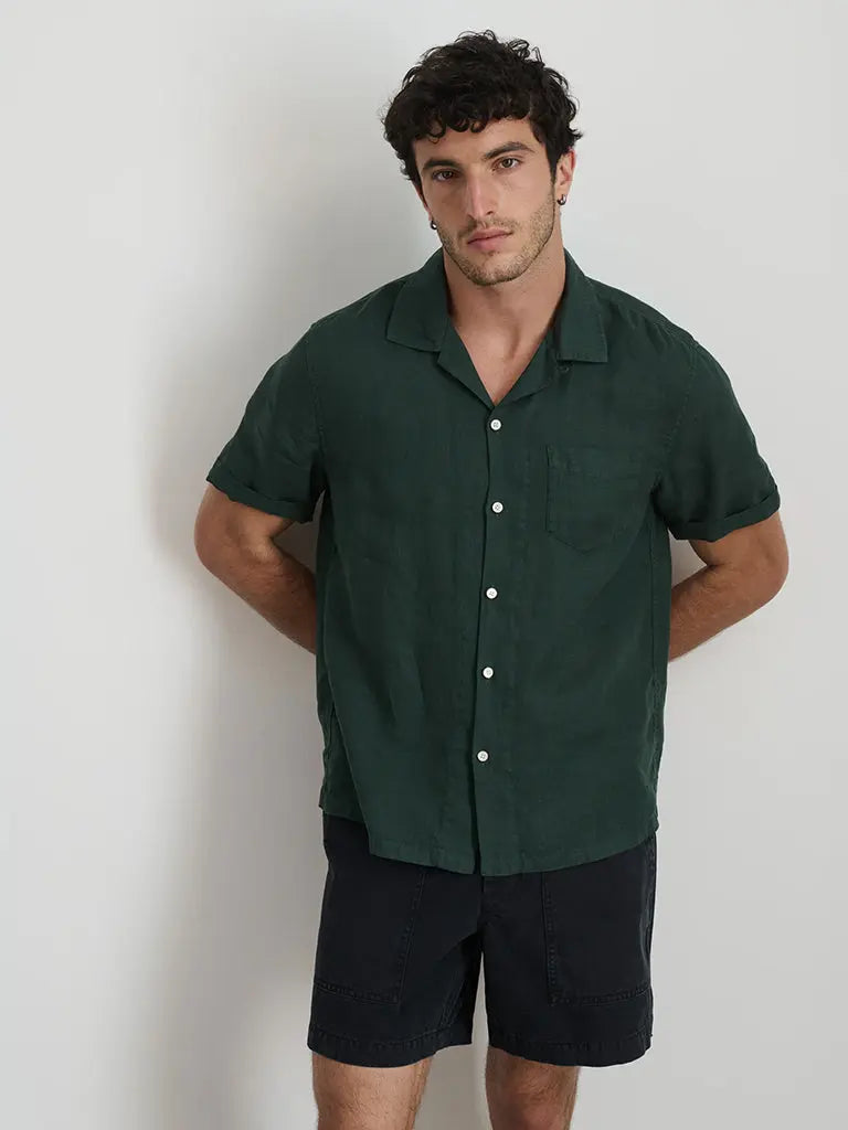 Linen Camp Shirt- Pine Grove Alex Mill