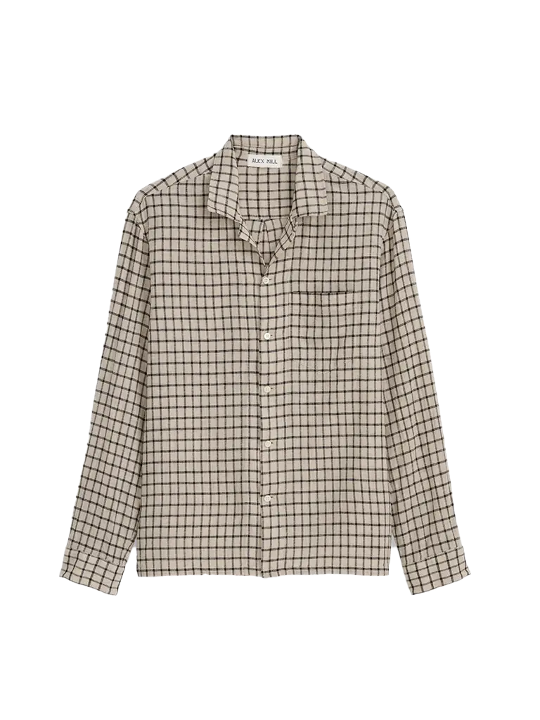 Mason Shirt- Flax/Black Alex Mill