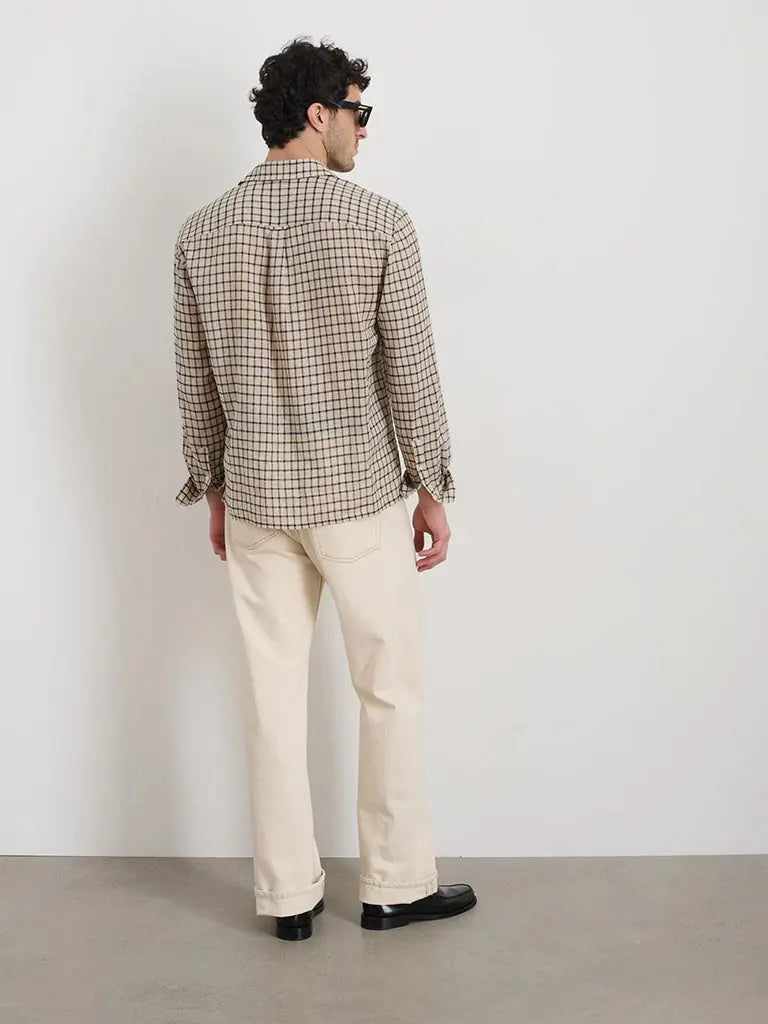 Mason Shirt- Flax/Black Alex Mill