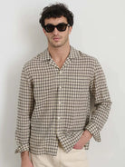 Mason Shirt- Flax/Black Alex Mill