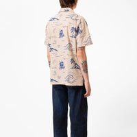 Arvid Waves Hawaii Shirt-  Ecru - Eames NW