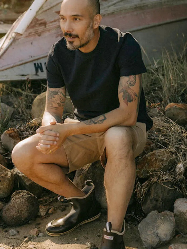 Organic Cotton Shop Tee- Navy Twist Taylor Stitch