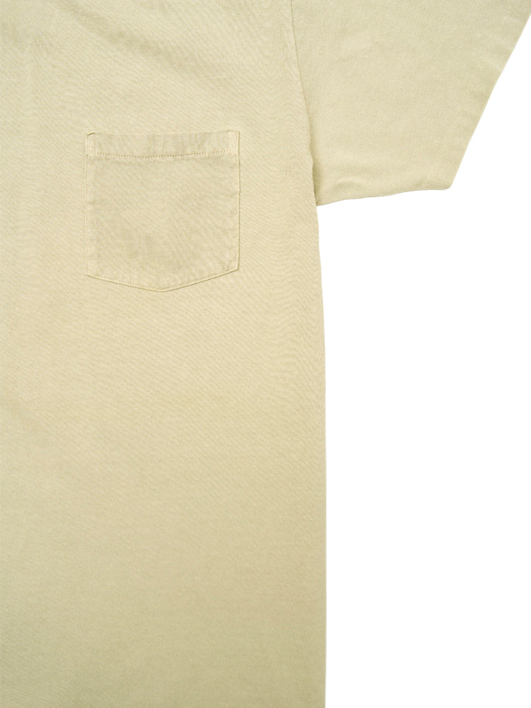 Pigment Dyed Crew Pocket Tee- Oat Milk Velva Sheen Tee Shirts