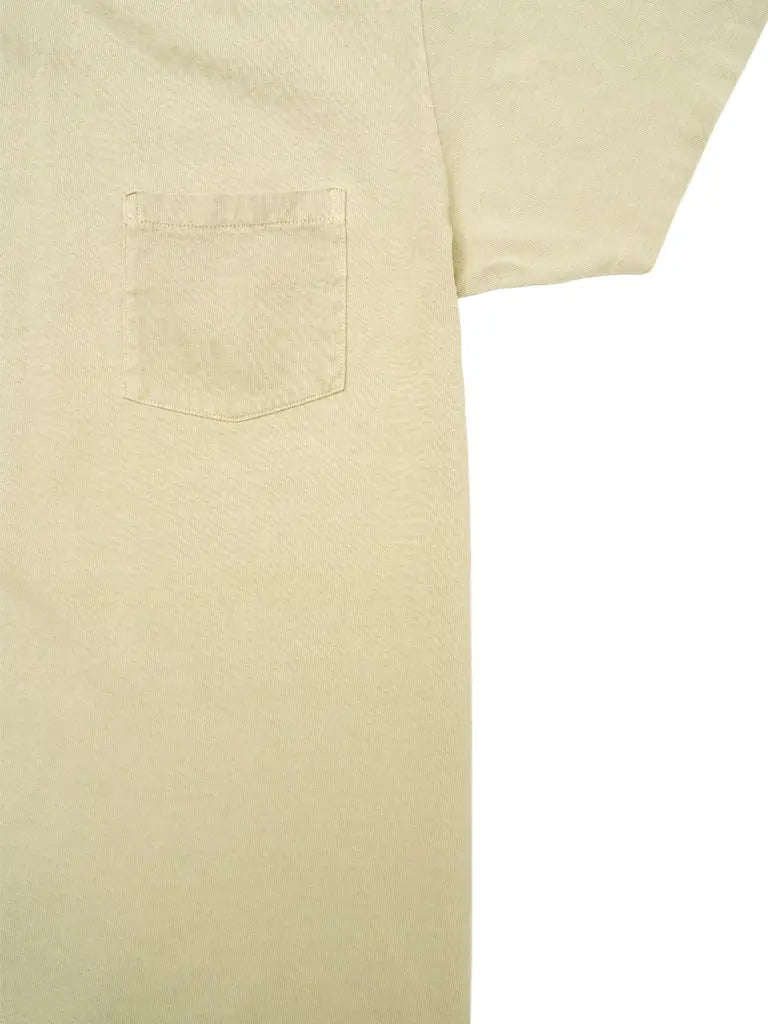 Pigment Dyed Crew Pocket Tee- Oat Milk Velva Sheen Tee Shirts