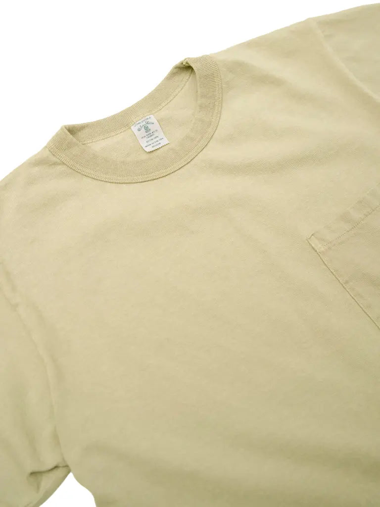 Pigment Dyed Crew Pocket Tee- Oat Milk Velva Sheen Tee Shirts