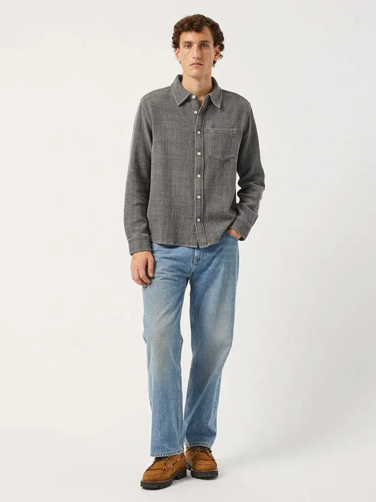 Pigment Dyed Waffle Shirt- Grey Corridor Shirts