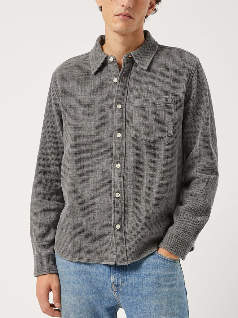 Pigment Dyed Waffle Shirt- Grey Corridor Shirts