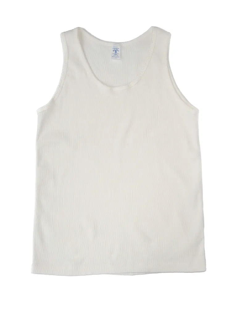 1 Pack Ribbed Tank Top- White Velva Sheen