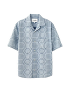 Diamond Jacquard SS Camp- Blue Corridor