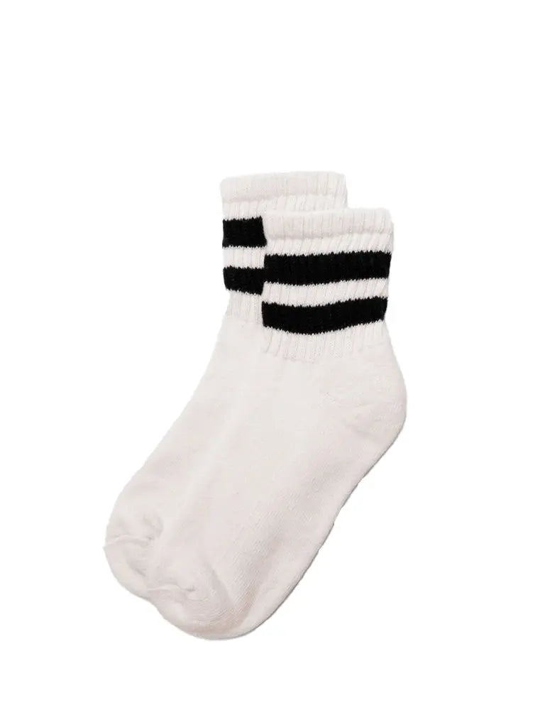 Mono Stripe Quarter Crew Sock- Black American Trench