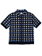 Porto Knit Polo Shirt- Navy Splash Wax London
