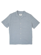 Didcot Open Weave Short Sleeve- Pale Blue Wax London