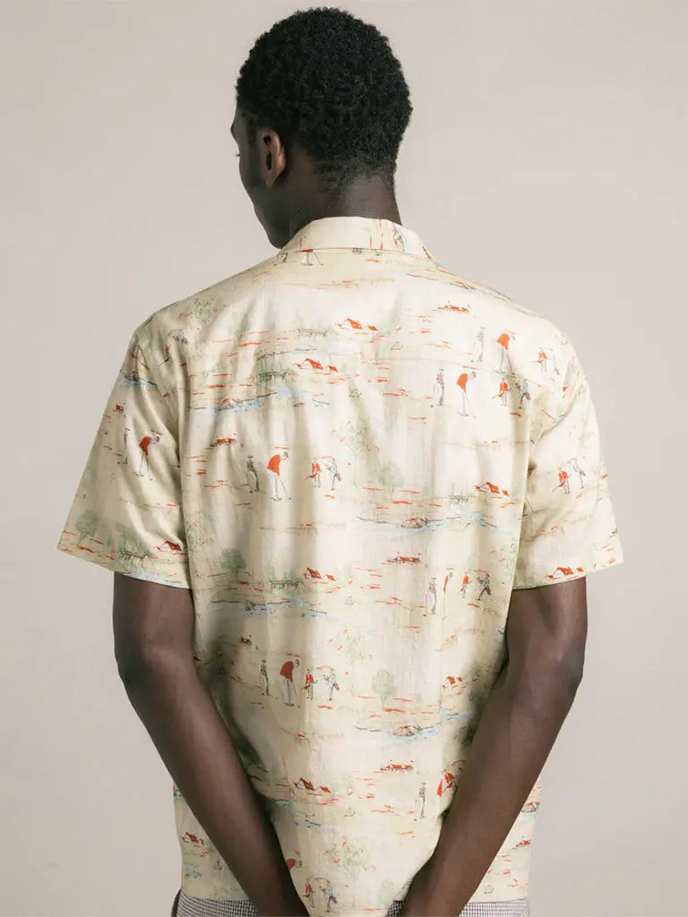 Crammond Shirt- Oatmeal Golf Print Kestin Shirts