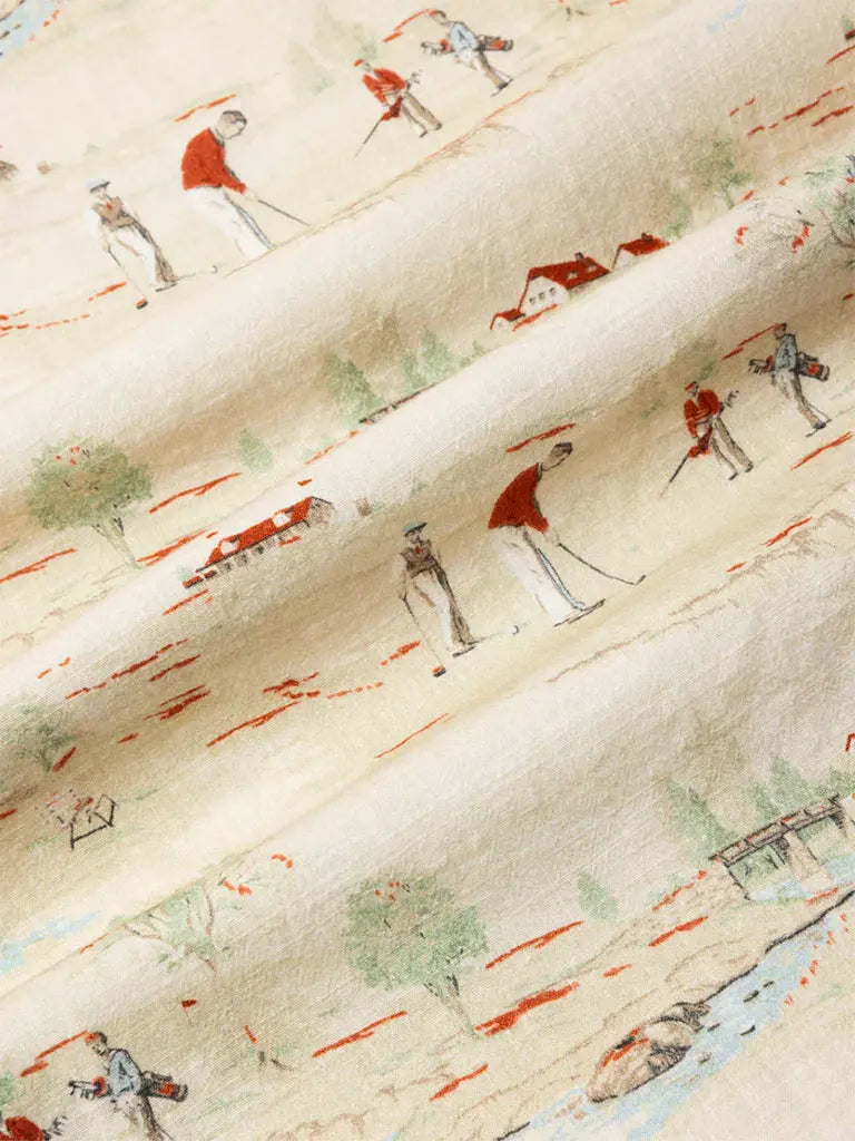 Crammond Shirt- Oatmeal Golf Print Kestin Shirts