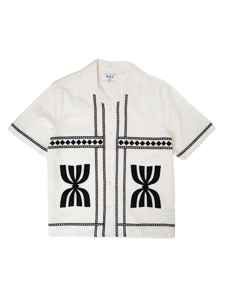 Didcot- Ecru/Black Border Wax London Shirts