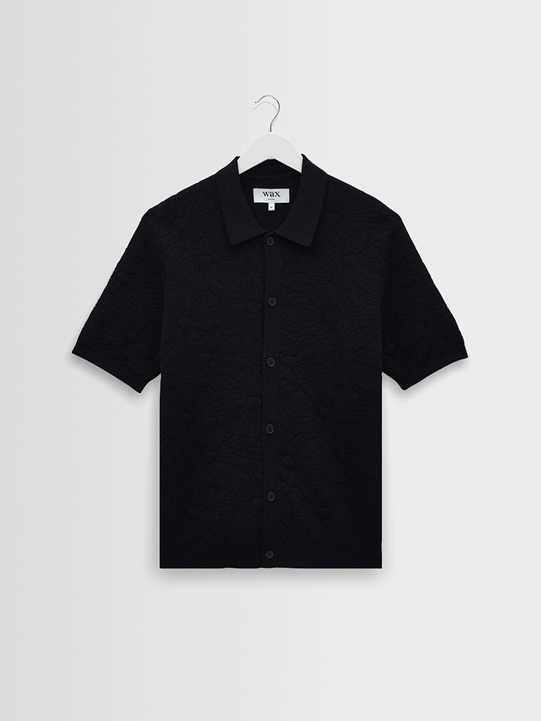 Tellaro- Navy Flower Jacquard Wax London Shirts