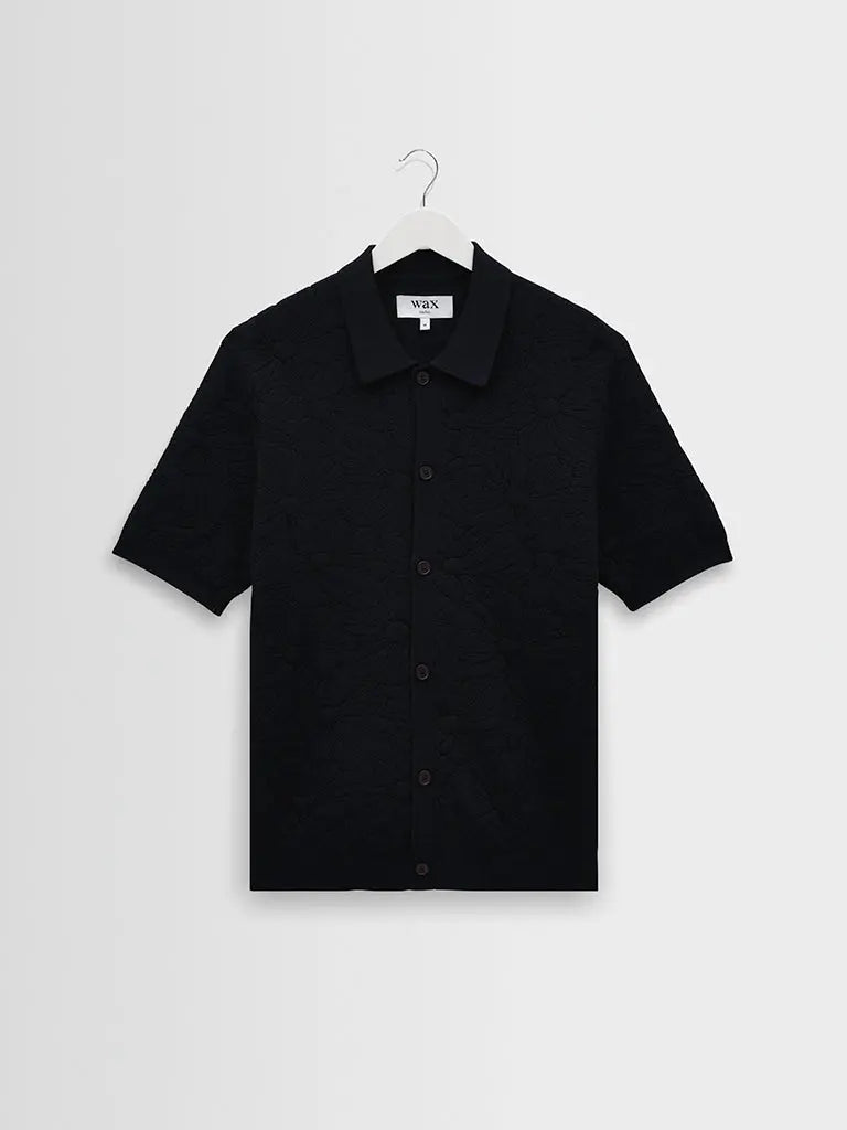 Tellaro- Navy Flower Jacquard Wax London Shirts