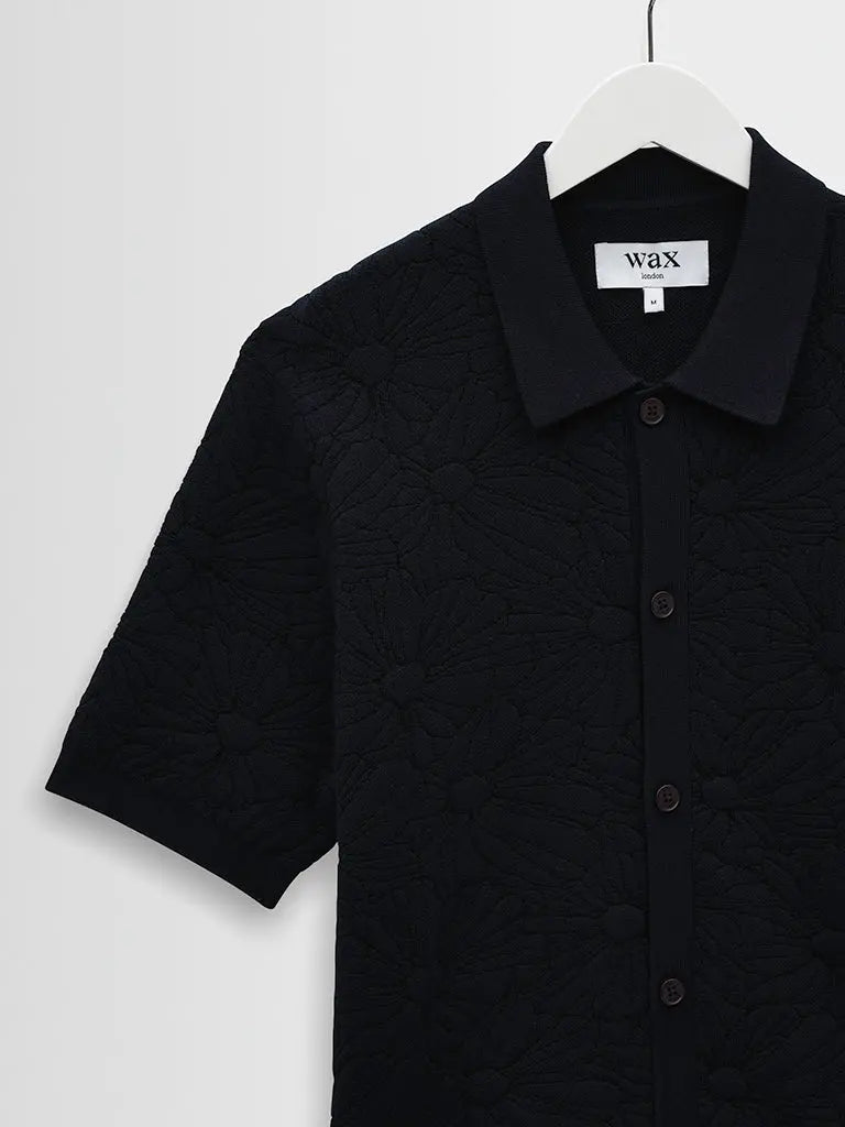 Tellaro- Navy Flower Jacquard Wax London Shirts
