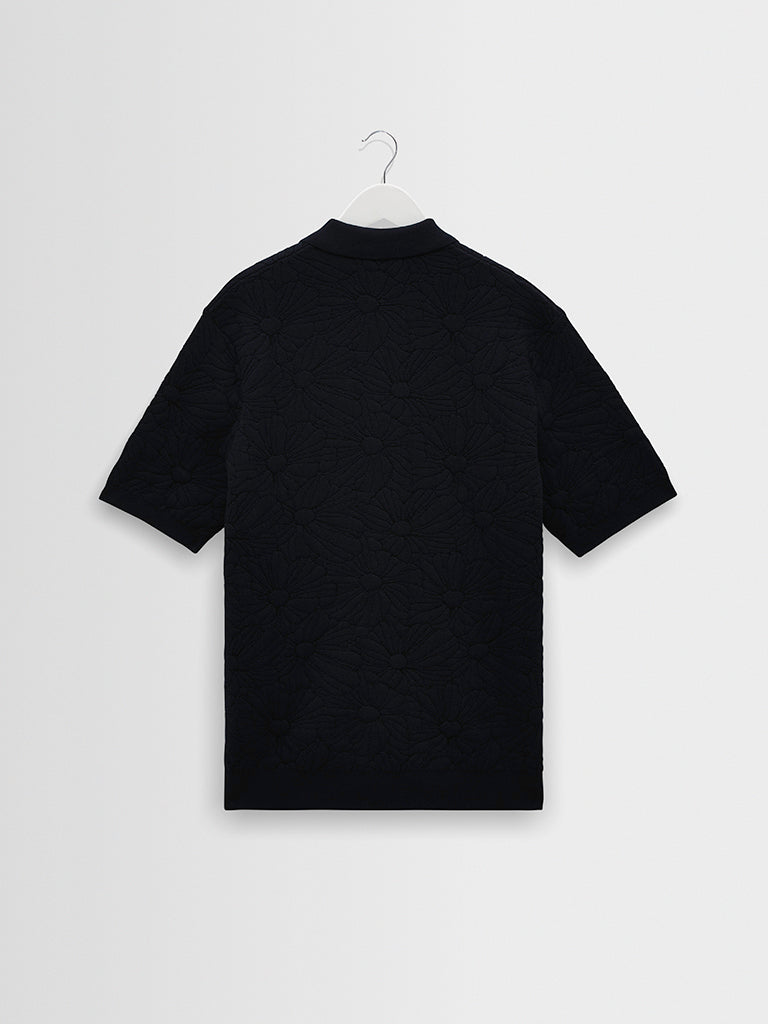 Tellaro- Navy Flower Jacquard Wax London Shirts