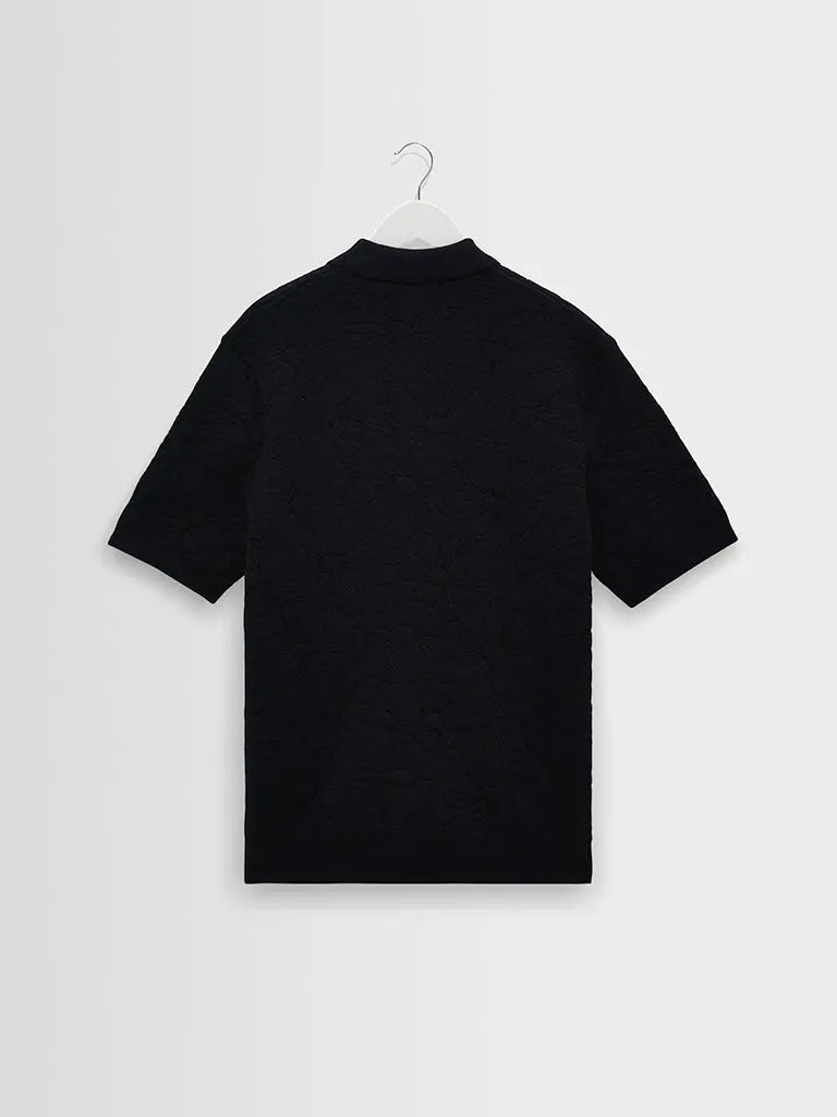 Tellaro- Navy Flower Jacquard Wax London Shirts