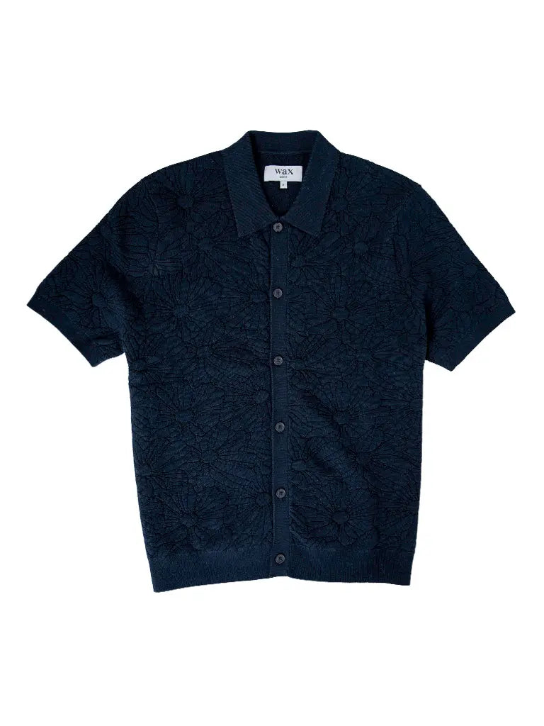 Tellaro- Navy Flower Jacquard Wax London Shirts